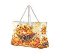 OWFKAY Grande borsa da spiaggia in tela tote borsa a tracolla foglia d'acero zucca borse resistenti all'acqua per palestra viaggi quotidiano