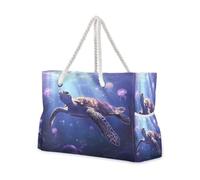 OWFKAY Grande borsa da spiaggia in tela tote borsa a tracolla medusa tartarughe marine borse resistenti all'acqua per palestra viaggi quotidiano