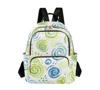 OWFKAY Helix - Zaino piccolo da donna, colore verde e blu, per la scuola, da viaggio, antifurto, casual, Helix Verde Blu, S, Zaino da donna