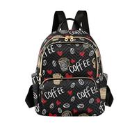 OWFKAY Love Coffee - Zaino da donna, piccolo, per la scuola, da viaggio, antifurto, casual, Amore Caffè, M, Zaino da donna