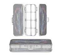OWFKAY Piccolo astuccio con forniture Dreamy Whale plastica trasparente matita scatola organizer pastello scatola portaoggetti doppio strato portapenne per la scuola