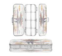 OWFKAY Piccolo astuccio con forniture Flower Girl Back Plastic Clear Pencil Box Organizer Crayon Storage Box Double Layer Pen Holder per la scuola