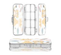 OWFKAY Piccolo astuccio con forniture giraffa, tigre, astronauta, in plastica trasparente, organizer per matite a doppio strato, portapenne per la scuola