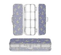 OWFKAY Piccolo astuccio con forniture Star Butterfly plastica trasparente matita scatola organizzatore pastello scatola portaoggetti doppio strato portapenne per la scuola