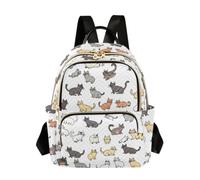 OWFKAY Piccolo zaino da donna a forma di gatto con figure stilizzate, mini borsa per la scuola, da viaggio, antifurto, casual, Figura Stick Cat, M, Zaino da donna