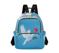 OWFKAY Piccolo zaino da donna con colomba bianca e rosa, mini zaino per la scuola, da viaggio, antifurto, casual, Rosa Colomba Bianca, S, Zaino da donna