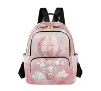 OWFKAY Piccolo zaino da donna con mongolfiere di conigli, zaino da donna, mini borsa per la scuola, da viaggio, antifurto, casual, Conigli Mongolfiere, M, Zaino da donna