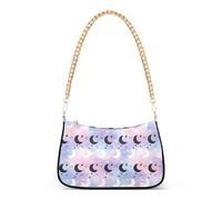 OWFKAY Pochette a tracolla tote borse da donna borsa hobo borsa borsa stelle luna crescente gradiente con chiusura a cerniera