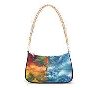OWFKAY Pochette a tracolla tote borse da donna borsa hobo borsa vento fuoco mare con chiusura a cerniera