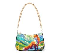 OWFKAY Pochette a tracolla Tote Borse da donna Hobo Borse Borsa Fox Geometrica con chiusura a cerniera