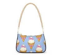 OWFKAY Pochette a tracolla Tote Borse da donna Hobo Borse Borsa Ice Cream Blue Papillon con chiusura a cerniera