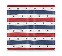OWFKAY Portadocumenti per auto, in pelle PU, con linee rosse patriottiche USA e stelle blu, organizer per carte di registrazione e assicurazione, accessorio per vano portaoggetti da auto per uomini e
