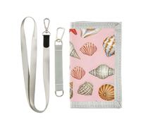OWFKAY Portafogli per bambini per ragazzi ragazze portafoglio a tre ante per bambini piccola conchiglia stampa stella marina con cerniera tasca portamonete borsa regalo, Stampa Stelle Marine Conch