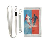 OWFKAY Portafogli per bambini per ragazzi ragazze portafoglio a tre pieghe per bambini piccolo partita di calcio con cerniera tasca portamonete borsa regalo, Partita Calcio, 12.5×23cm, Moderno