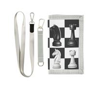 OWFKAY Portafogli per bambini per ragazzi ragazze portafoglio triplo pieghevole bambini piccoli scacchi con cerniera tasca portamonete borsa regalo, scacchi, 12,5 × 23 cm, moderno, Scacchi, 12.5×23cm