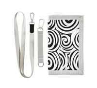 OWFKAY Portafogli per bambini per ragazzi ragazze portafoglio triplo pieghevole per bambini piccoli cerchi linea con cerniera tasca portamonete borsa regalo, linea di cerchi, 12,5 × 23 cm, moderno
