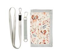 OWFKAY Portafogli per bambini per ragazzi ragazze portafoglio triplo pieghevole per bambini piccolo golden retriever acquerello con cerniera tasca portamonete borsa regalo, Golden Retriever, Golden