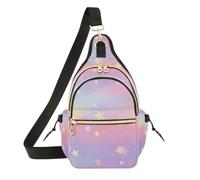 OWFKAY Rainbow Clouds Stars Sling Bag per uomo donna borsa a tracolla borsa a tracolla antifurto viaggio escursionismo