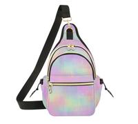 OWFKAY Rainbow Glitch Sling Bag per donne uomini borsa a tracolla borsa a tracolla antifurto viaggio escursionismo