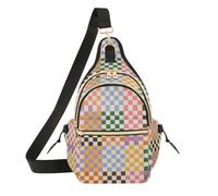 OWFKAY Rainbow Pixel Scacchiera Sling Bag per donne uomini borsa a tracolla borsa a tracolla antifurto viaggio escursionismo