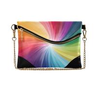 OWFKAY Rainbow - Pochette da donna in pelle, piccola borsa a tracolla con cinturino a catena