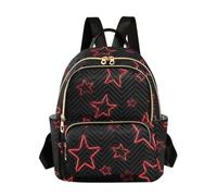 OWFKAY Red Star - Zaino da donna, piccolo, per la scuola, da viaggio, antifurto, stile casual, Stella Rossa Nero, S, Zaino da donna