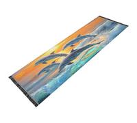 OWFKAY Tappeto runner per corridoio, un gruppo di delfini, zerbino lungo per interni, antiscivolo, ultra morbido, per camera da letto, bagno, lavanderia, soggiorno, 183 x 60 cm.