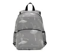 OWFKAY Zainetto grigio per bambini con ballerina di danza classica, zaino per la scuola per ragazze e bambini, piccolo