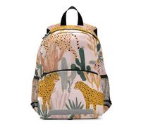 OWFKAY Zainetto per bambini con cactus rosa ghepardo per bambini zaini scuola per ragazze ragazzi bambini zaino piccolo