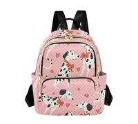 OWFKAY Zaino da donna con cane dalmata, rosa, piccolo, per la scuola, da viaggio, antifurto, casual, Cane Dalmata Rosa, M, Zaino da donna