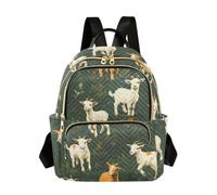 OWFKAY Zaino da donna con erba di capra, piccolo, zaino per la scuola, da viaggio, antifurto, casual, Erba di capra, S, Zaino da donna