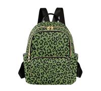 OWFKAY Zaino da donna con ghepardo leopardato verde piccolo zaino per la scuola mini borsa da viaggio antifurto casual, Ghepardo leopardo verde, S, Zaino da donna