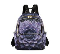 OWFKAY Zaino da donna con motivo floreale e dalia, viola, mini zaino per la scuola, da viaggio, antifurto, casual, Viola Dalia Floreale, S, Zaino da donna