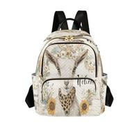 OWFKAY Zaino da scuola per ragazze e donne, adolescenti, università, liceo, casual, mini borsa per libri piccola zaino S Questo è un segno circolare ad acquerello una capra che indossa una margherita