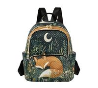 OWFKAY Zaino da scuola per ragazze e donne, adolescenti, università, scuola superiore, casual, mini piccolo zaino per libri, zaino da giorno, S, volpe, sonno, erba, luna, Fox Sleep Grass Moon, S