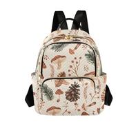 OWFKAY Zaino da scuola per ragazze e donne, adolescenti, università, scuola superiore, casual, mini piccolo zaino per libri, zaino da giorno, S con foglie di fungo, motivo albero di pino, Modello di