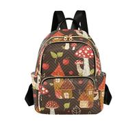 OWFKAY Zaino da scuola per ragazze e donne, per adolescenti, università, liceo, casual, piccolo, piccolo, borsa per libri, zainetto, S motivo case a fungo, Modello Case Fungo, M