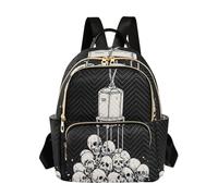 OWFKAY Zaino da scuola per ragazze e donne, per adolescenti, università, liceo, casual, piccolo, piccolo, borsa a forma di artiglio a S, riempito con teschi, Macchina Artiglio Riempito Con Teschi, S