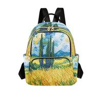 OWFKAY Zaino da scuola per ragazze e donne, per adolescenti, università, scuola superiore, casual, mini borsa per libri piccola borsa da giorno S colorato paesaggio campo, Campo di paesaggio colorato