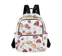OWFKAY Zaino da scuola per ragazze e donne, per adolescenti, università, scuola superiore, casual, mini piccolo zaino per libri, zaino da giorno, S con motivo fungo lampone, Modello di funghi lamponi