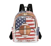 OWFKAY Zaino da scuola per ragazze e donne, per adolescenti, università, scuola superiore, casual, mini piccolo zaino per libri, zaino da giorno S Rugby bandiera americana, Rugby Bandiera Americana, S