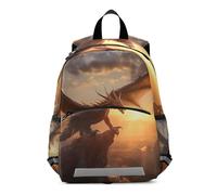 OWFKAY Zaino per bambini con drago e pterosauro, zaino per la scuola per bambini e ragazzi, piccolo