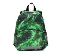 OWFKAY Zaino per bambini con drago verde incandescente per bambini, zaino per la scuola per ragazzi e bambini, piccolo