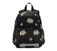OWFKAY Zaino per bambini con elefante indiano, nero, per la scuola materna, per ragazzi, ragazze, bambini, piccolo