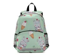OWFKAY Zaino per bambini con ippopotamo gelato e ciliegia, zaino per la scuola per ragazze ragazzi bambini zaino piccolo