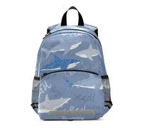 OWFKAY Zaino per bambini con lettere di squali, zaino per la scuola per bambini, per ragazze, ragazzi, bambini, piccolo