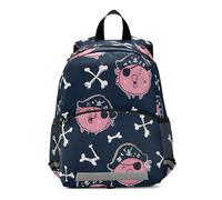OWFKAY Zaino per bambini con maiale pirata per bambini, zaino per la scuola per ragazzi e ragazze zaino piccolo