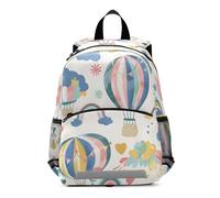 OWFKAY Zaino per bambini con mongolfiera e nuvole per bambini, zaino per la scuola per ragazze e ragazzi, piccolo