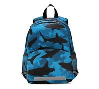 OWFKAY Zaino per bambini con silhouette di squali per bambini, zainetti per la scuola per ragazzi ragazze zaino per bambini piccolo