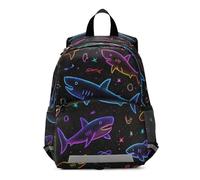 OWFKAY Zaino per bambini con squali neon per bambini zaini scuola per ragazzi ragazze zaino per bambini piccolo